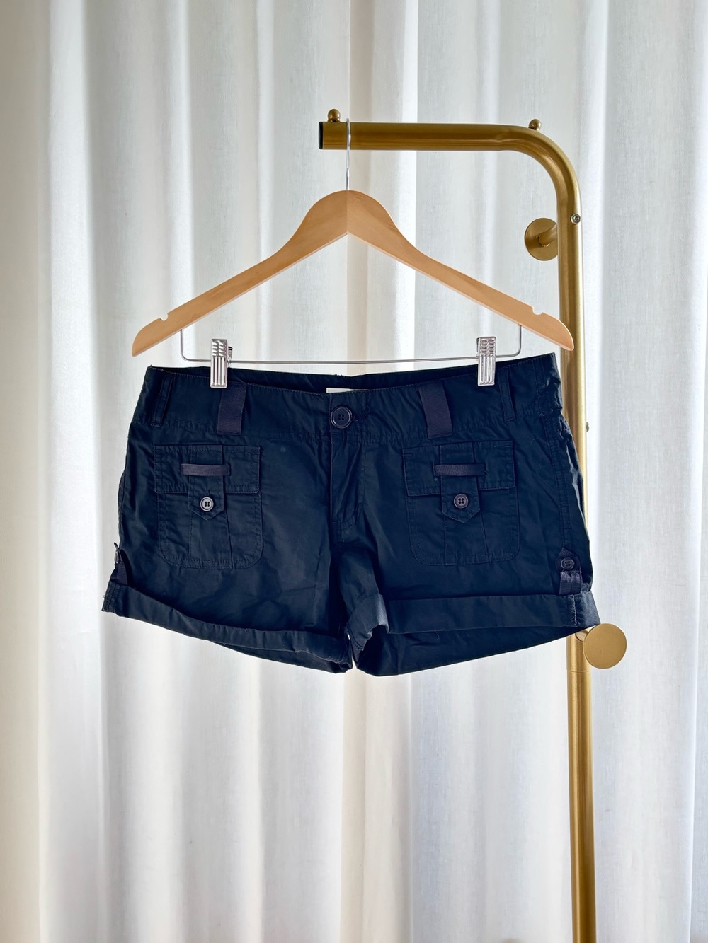 Ardene Black Cargo Pocket Shorts Size 7